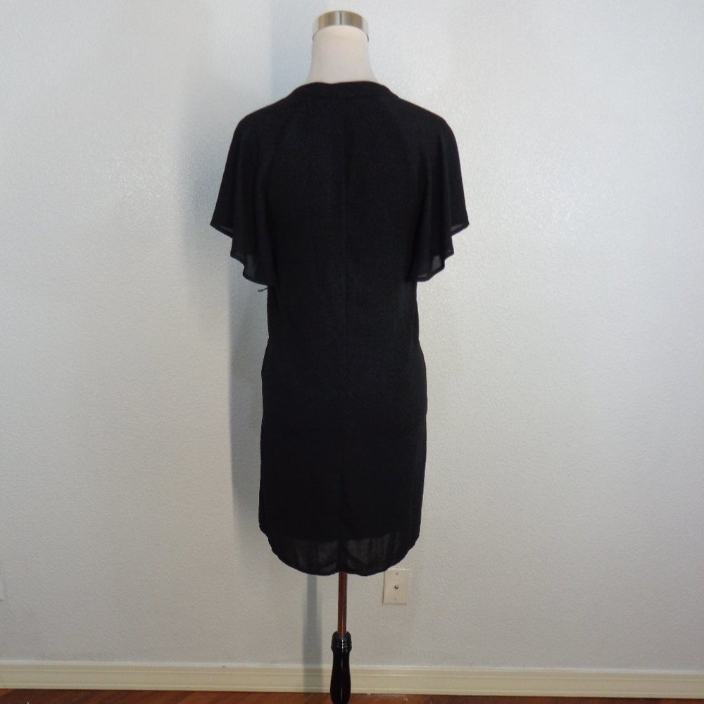Nwot Gap Black Split Neck Overlay Shift Dress, Sz… - image 4